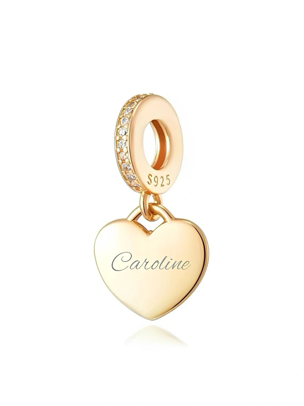 Personalized Heart Dangle Bracelet Charm